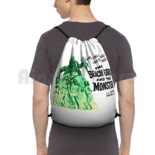 The Beach Girls Backpack Drawstring Bags Gym Bag Waterproof Vintage Movie Cinema Vintage Vintage Movies Retro Retro