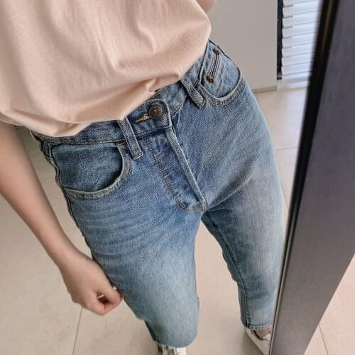 Women Jeans Pants 2021 Nostalgia Retro High Waist Pants Straight Tube Shows Slim Slim Temperament Female Jeans