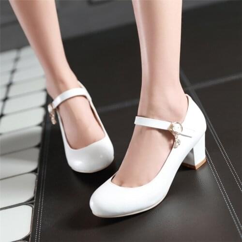 YMECHIC Green Black Pink Purple White Lovely High Heels Wedding Dress Mary Jane Shoes Woman Office Plus Size 2019 Fashion Pumps
