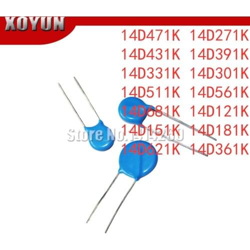 10pcs 14D471K 14D271K 14D431K 14D391K 14D331K 14D301K 14D511K 14D561K 14D681K 14D121K 14D151K 14D181K 14D621K 14D361K 14mm