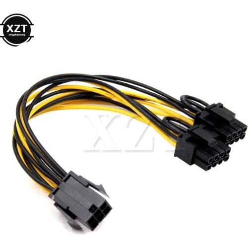 10pcs/Lot PCI-e GPU VGA Splitter Power Cable 6 inch Molex 6-pin PCI Express to 2 x PCIe 8 (6+2) pin Motherboard Graphics Video