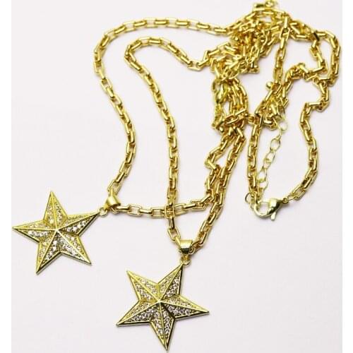 10 Pcs Star necklace Gold star pendant necklace Zircon Pendant necklace Fashion jewelry Trendy necklace Gift fashion gift 7255