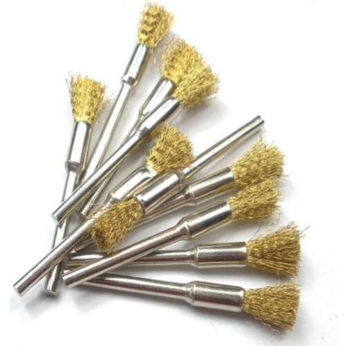 10x copper steel wire wheel brushes disc mini brass wire brushes wheel dremel drill rotary tool accessories polishing ferramenta