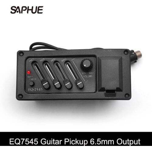 4 Band Acoustic Guitar Pickup Guitar Preamp Amplifier EQ7545 Left Hand Pickup 6.5MM Output