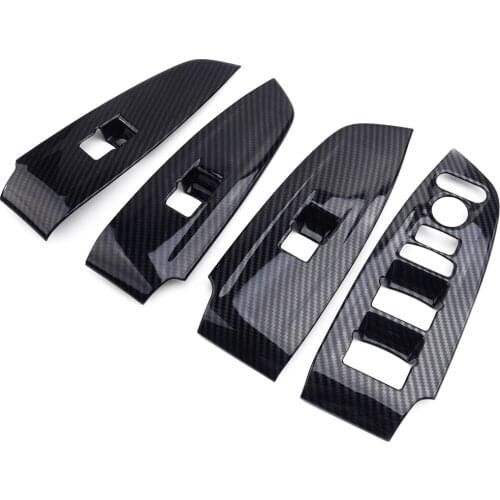 4pcs Carbon Fiber Style Inner Door Window Lift Switch Button Panel Cover Trim Fit For Honda Accord 2018 2019
