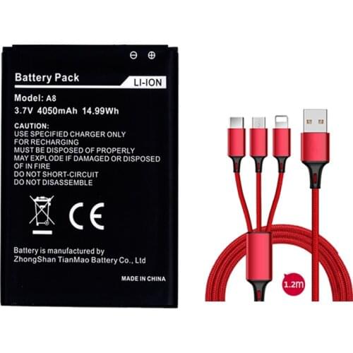 100% new Battery for AGM A8 A1 Q,4050mAh New Back up Batteries Replacement For AGM A8 SE Smart CellPhone li-ion Battey