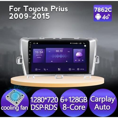 Android 11 Car Radio For Toyota Prius 20092014 -2015 4G IPS 1280*720 8-Core GPS Navigation DSP Carplay Multimedia Player FM Fan