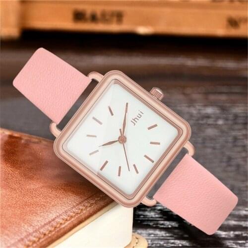 Women Square Fashion Watch Casual Leather Strap Quartz Wristwatches Clock Gift Relogio Feminino Zegarek Damski