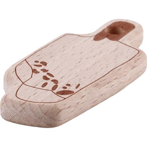 New Infant Baby Wood Teether Shape Ice Cream Wooden Baby Teether Toys Accessories Shower Gifts