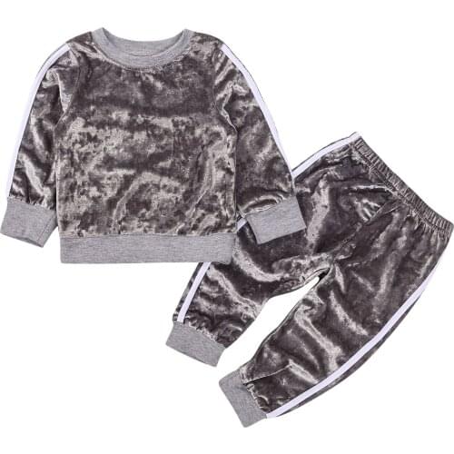Toddler Infant Kids Tracksuit For Childrens Clothing Sets Newborn Girls Velvet Clothes Bodysuit Baby Clothes 1-6Y 2pcs Outfit