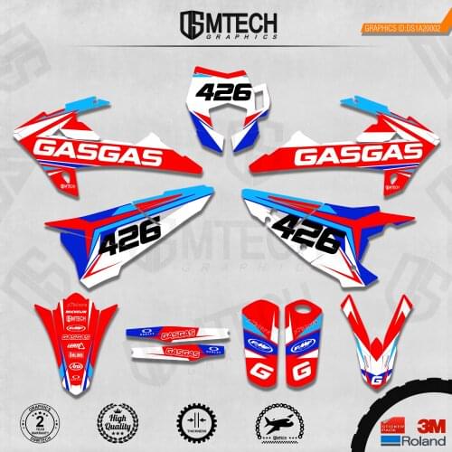 DSMTECH Customized Team Graphics Backgrounds Decals 3M Custom Stickers For GASGAS 2018 2019 2020 EC 002