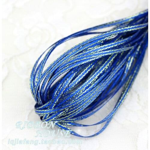 Hot sale 3 mm Gold Edge Satin ribbons wholesale gift wrapping decoration Christmas party Gift packaging ribbons 10 meters long