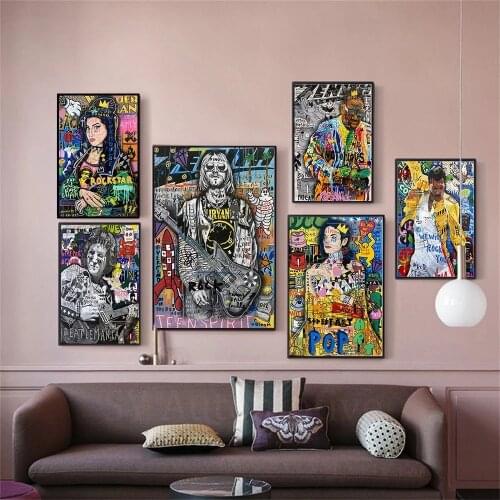 Pop Street Art Graffiti Artwork Painting Canvas Print Wall Picture For Living Room Decoration Home Decor Nordic Frameless