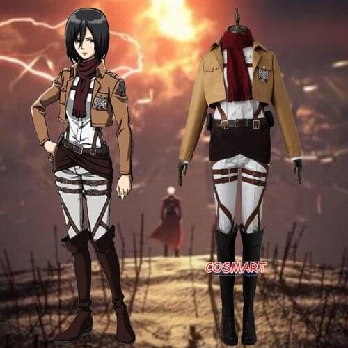 Anime Attack on Titan Mikasa Ackerman Jacket Pants Cloak Uniform Shingeki no Kyojin Cosplay Costume Halloween Outfit Custom-made