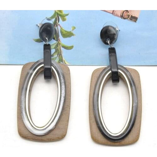 Brincos Fashion Acrylic Earrings Wooden Earring Pendientes Oorbellen Boucles D'oreilles Pour Les Femmes Brinco Jewelry