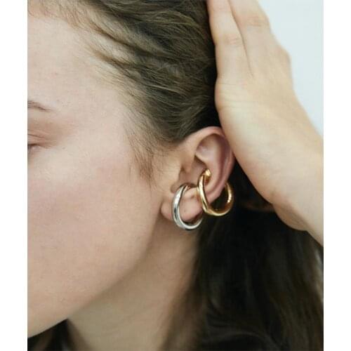 INS trendy male circle ear bone clip designer niche personality European and American non-pierced earrings cool handsome women