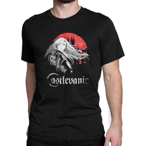 Castlevania T-Shirt Men Vampires Horror Hunter 70s 80s Video Game Anime Funny Cotton Basic Tees Male Tshirt T Shirt Gift Idea