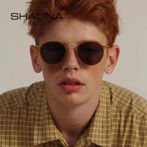 SHAUNA Vintage Women Round Sunglasses Classic Retro Jelly Frame Men Sun Glasses UV400