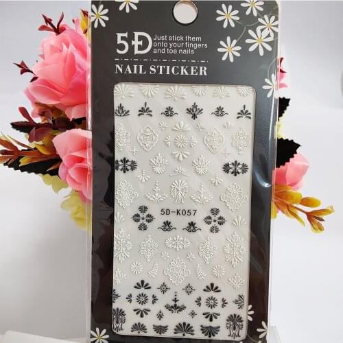 5D Nail Stickers Anaglyph Effect Crystal Pattern Leaf Nail Art Decorations Manicure Accessories Stick to Fingers Toe nails
