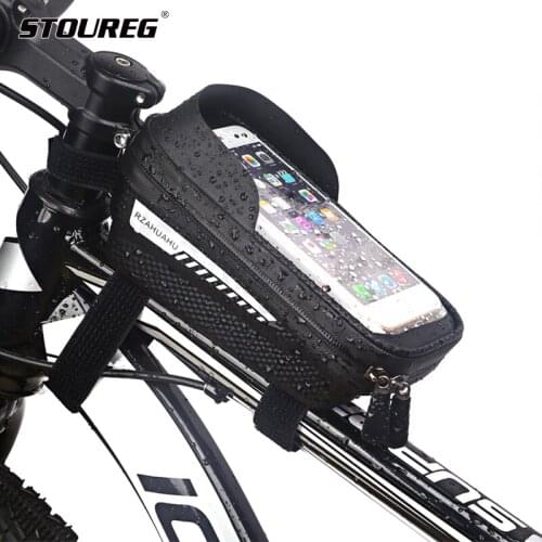 Rainproof Bicycle Bag Frame Front Top Tube Cycling Bag Reflective 6.5in Phone Case Touchscreen Bag MTB Bike Accessories
