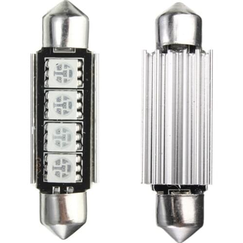 New 2x Red 4-SMD 5050 LED Map/Dome Interior Light Bulb 42MM Festoon 2.2W DV 12V