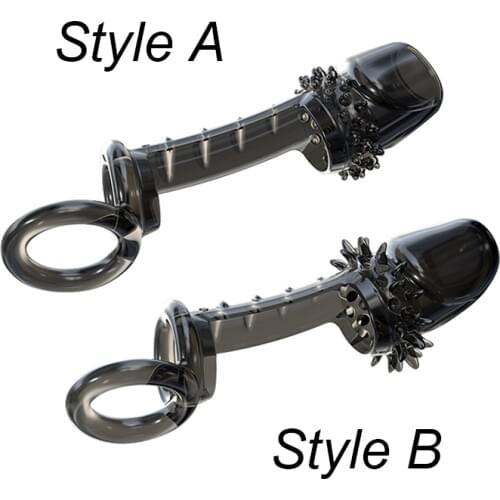 Penis Sleeve Extender Penis Ring Dildo Enlargement Reusable Man Condom Spike Dotted Condom Delay Ejaculation Adult Sex Toy