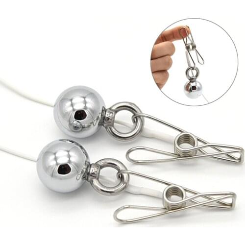 Sex Shop Electric Shock Accessories Sex Toys for Woman Clitoris Clip Nipple Clamp with Ball Labia Stimulators Adult Sex Products