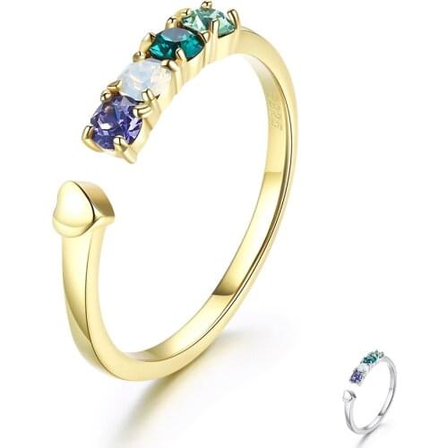 SILVERHOO Women Ring 925 Sterling Silver Rings Simple Design Austria Crystal Gift For Engagement Party Hot Selling Fine Jewelry