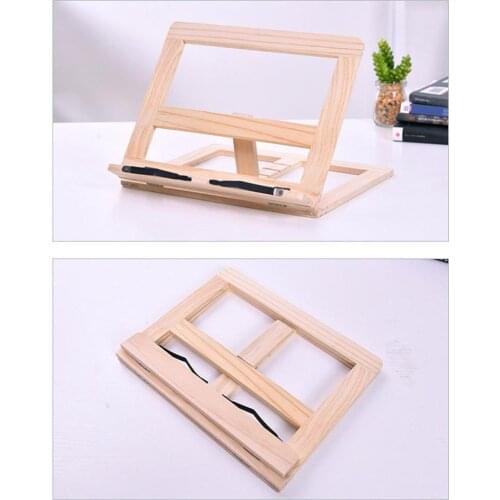 Foldable Recipe Book Stand,Wooden Frame Reading Bookshelf,Tablet Pc Stand Support L9K4