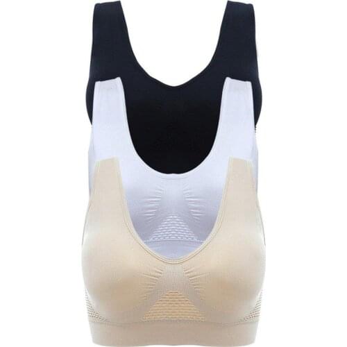 3pcs Thin Sports Underwear Breathable Comfortable Skin-Friendly Fabric Without Steel Ring Underwear Bra For Women