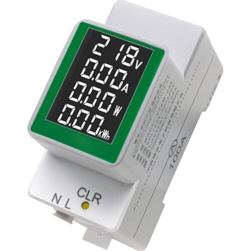 Volt Amp Power Factor Time Energy Voltage Current Monitor Din Rail Wattmeter Voltmeter Ammeter Power Meter AC50-300V wholesales