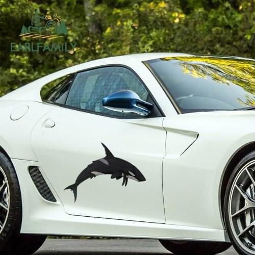 EARLFAMILY 43cm x 29.1cm for Killer Whale Vinyl Car Stickers Occlusion Scratch Waterproof Decal Car Body RV Graffiti Graphics