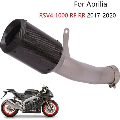 For Aprilia RSV4 1000 RR RF 2017-2020 Exhaust Pipe Motorcycle Carbon Fiber Muffler No Db Killer Slip On Original Catalyst