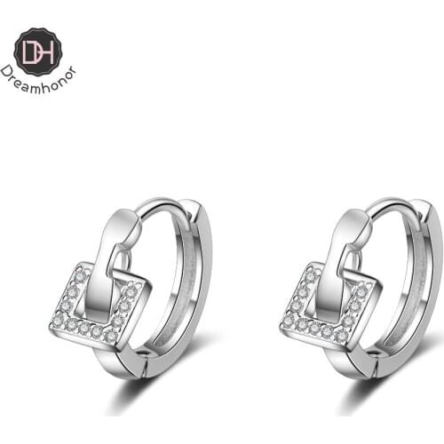 Dreamhonor Female Japanese Korean Style Fashion Hollow Square Ear Buckle Temperament Trend Geometric Cold Wind Ins Earrings