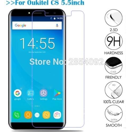 10pcs Glass For Oukitel C8 Tempered Glass For Oukitel C8 C 8 5.5'' Molibe phone Guard Cover Front Screen Protector Film Case