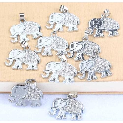 10pcsHigh Quality Fashion Jewelry Elephant Pendant Zircon Rhinestone Animal Pendant Jewelry Female Jewelry Gift Wholesale