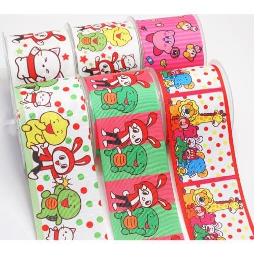 10 Yards Cartoon Animal 38mm 1.5inch Grosgrain Ribbon For Hair Bows DIY Crafts Handmade Accessories 53616
