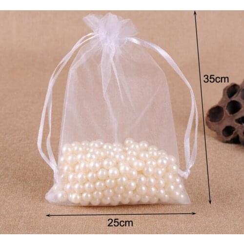 100pcs/lot 25x35cm 22 Colors Large Big Size Drawstring Organza Bags Christmas Decoration Bag Packaging Bag Gift Bags Pouches