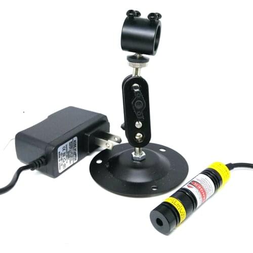 16mm Focusable 650nm 50mw Red Laser Diode Module w 5V Power Adapter Locator Holder Alignment Positioning Tool Lights