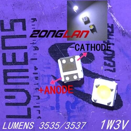 300PCS lumens LED Backlight 1W 3V 3535 3537 Cool white LCD Backlight for TV Application A129CECEBP18A-2092 4D