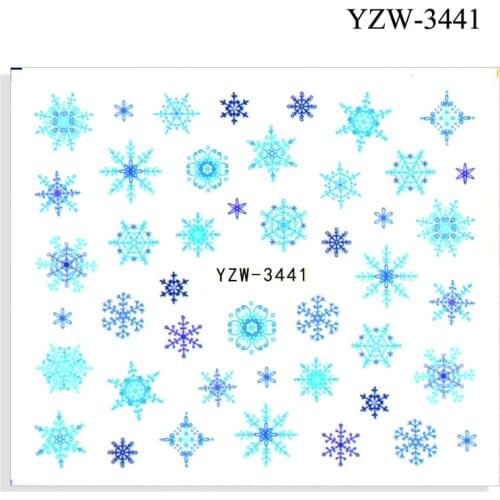 FWC 4PCS/Lot New Water Nail Stickers Snowflake Nail Art Water Transfer Stickers Decals Watermark Tattoo Manicure Decorations