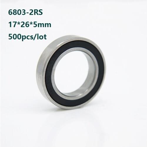 500pcs/lot 6803RS 6803-2RS 6803 2RS Double rubber cover 17*26*5mm Thin Wall Deep Groove Ball bearing 17×26×5mm