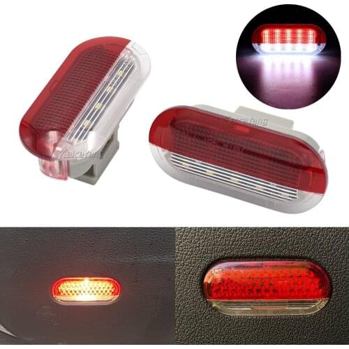 Car Door Interior LED Courtesy Red Warning Light For Skoda Octavia Seat Leon Toledo Alhambra VW Beetle Golf MK3 Jetta MK4 Touran