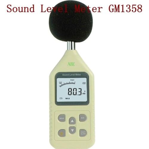 30-130dB LCD Sound Level Meter Digital Noise dB Frequency Tester in Decibels Accuracy:1.5dB AC/DC Output FAST/SLOW Analyzer