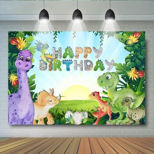 Dianosour Theme Birthday Backdrop Photography Forest Kids Children Background Party Cake Smash 1st Birthday Photocall