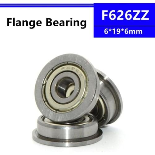 50pcs/100pcs F626ZZ 6*19*6mm RF1960ZZ flange deep groove ball bearing 6x19x6mm F626Z Flanged bearing 3d printer