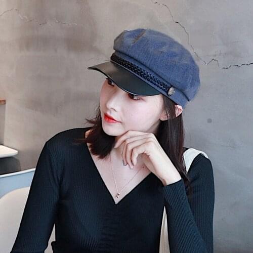 K199 Beret Female British Japanese Autumn And Winter Painter Hat Female Autumn And Winter All-match Newsboy Bud Octagonal Hat