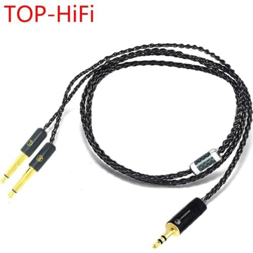 TOP-HiFi Black 7n Silver Plated Headphone Upgrade Cable for Meze 99 Classics Focal Elear T1P T5P t1 Headphones
