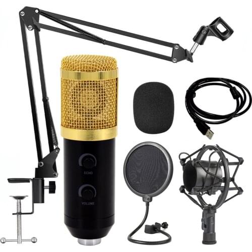 BM800 Metal USB Condenser USB Computer Microphone Kit For PC Computer Laptop Recording Karaoke Streaming Podcasting for Youtube