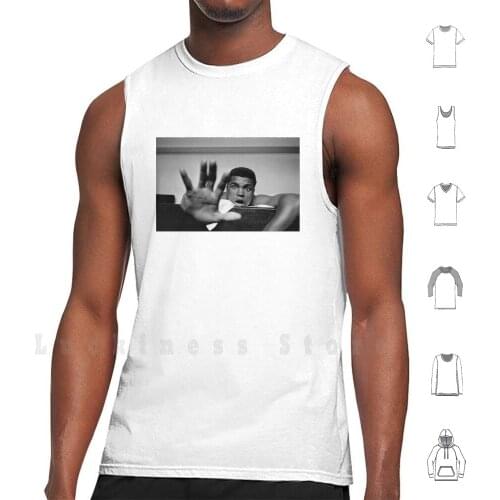 Muhammad Ali tank tops vest 100% Cotton Muhammad Ali Boxer Boxing Fight Activist Model Gun Sports Fighter Life Minimalist